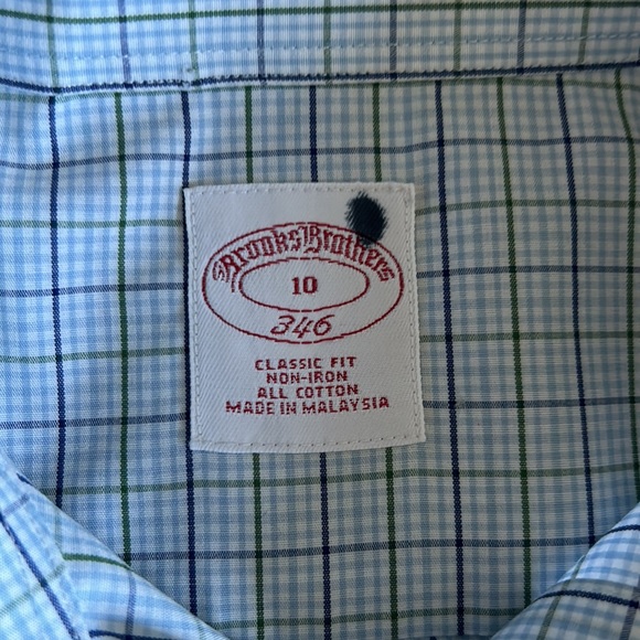 Gingam Brooks Brothers Dress Shirt 10 (M) - Picture 4 of 7
